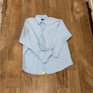 Men's Blue Checkered Button Down Shirt XL